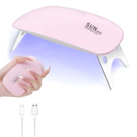 Carimee Nail Light Resin Curing LED Nail Light, ABS Pink, Low Heat Mode, Timer Setting, Foldable Hands and Feet Use, UV and LED Double Light for Gel Nail and Resin Craft