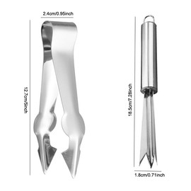 TorSor 4 Pack Pineapple Peeler Pineapple Eye Remover Clip Stainless Steel Pineapple Eye Cutter Removal Tool Strawberry Huller Pineapple Corer Cleaning Knife for Fresh Pineapple Strawberries Stem