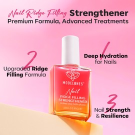 Modelones Nagelhärter Extra Stark 8in1, Nagelpflegeprodukte, Nagelhärter fur Brüchige Nägel, Rillenfüller, Nail Repair, Nagelwachstumformeln, Nagelverstärker, Nail Hardener,Nagelöl,Base Coat 15ML Rosa