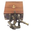 Vintage Antique Marine Anchor Design Handmade Wooden Box Nautical Brass