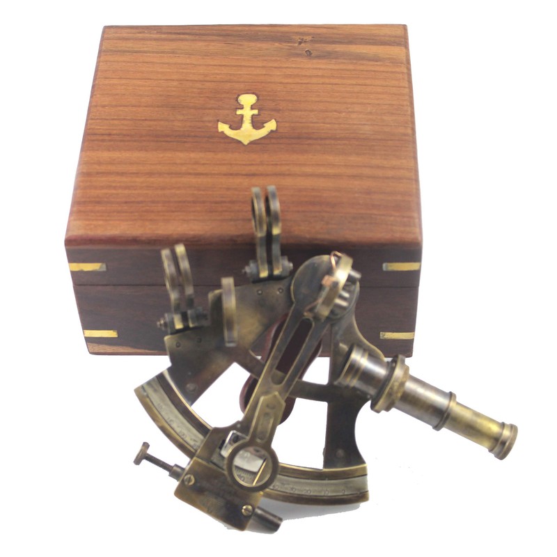 Vintage Antique Marine Anchor Design Handmade Wooden Box Nautical Brass