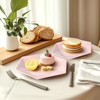 PARTY GO Pink Paper Plates, Heavy Duty Bagasse Disposable Plates