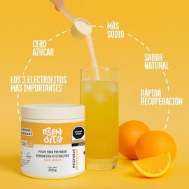 Bendita ELECTROLITOS Sin Azúcar |650mg Sodio + Potasio + Magnesio | HIDRATACIÓN REAL| Keto Bebida Hidratante Polvo Sabor Naranja 40 Porciones SIN Maltodextrina, Colorante ni Edulcorantes Artificiales