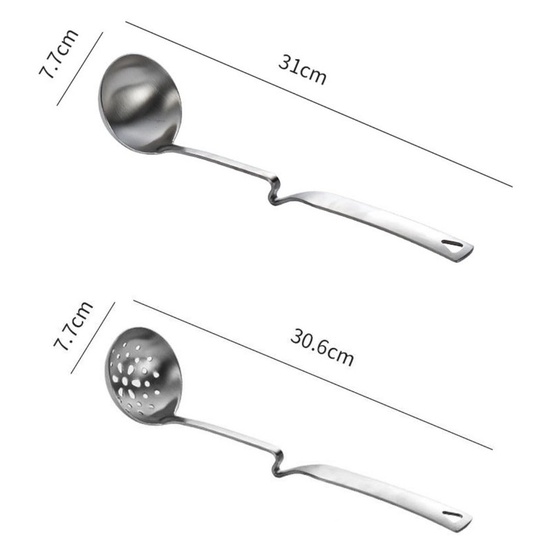 Wall-Mounted Stainless Steel Hot Pot Soup Colander and Spoon, Durable