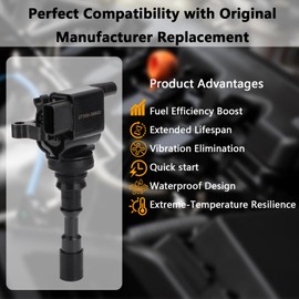 Erovisch UF431 OEM Ignition Coil - Compatible with Kia 2003 2004 2005 2006 Sorento V6 3.5L - Replaces # UF431 GN10384 U4030