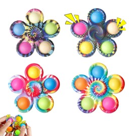 Fidget Spinner, 4 Pack Colorful Hand Spinners, Stress Relief Toys for Adults and Kids, Portable Fidget Toys for Office Classroom Travel, 8cm TPR Material