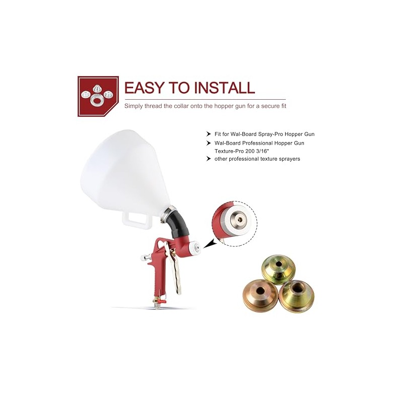 Solid Brass Texture Sprayer Orifice Tip Set, Fits Wal-Board Drywall