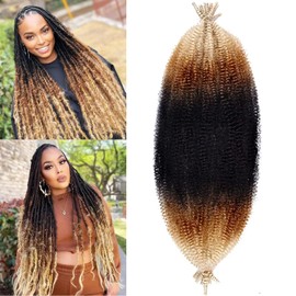 Mscat 8 Packs 50 cm Soft Springy Afro Twist Hair for Faux Locs Marley Twist Crochet Braiding Synthetic Hair Extensions 8 Strands/Pack 1B27613#
