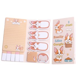 Cute Corgi Sticky Notes Set, Dog-Themed Stationery Supplies for Office School, Animal Post It Notes, 7.9x3.9inch, Fun Cute Stationery Gifts