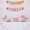 Young Wild & Three Banner - Three Groovy Birthday Decor,