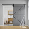 40 x 84 in Gray Solid Wood Paneled Barn Door