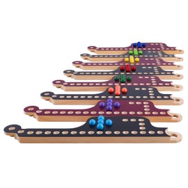 Medikaison Interlocking Wood Jokers Board Game,2-8 Player Marbles and Jokers Game for Adults,Perfect Family and Party Gift with 4 Decks of Cards (Brown and Black)