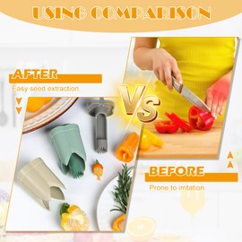 Strumento 2 in 1 per rimuovere i peperoni e tagliare rapidamente i peperoncini, utensile separatore Twist Core per cucine, famiglie, campeggio e grigliate, strumento da cucina per verdure