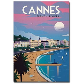 Cannes French Riviera Travel Vintage Art Refrigerator Magnet Size 2.5" x 3.5"