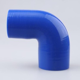 AC PERFORMANCE AC PERFORMANCE ID 2.25" to 2" (57mm to 51mm), 90 Degree Elbow Reducer Coupler, Leg Length 3.5" (90mm), 3-Ply Reinforced, Universal Automotive Silicone Hose, Blue
