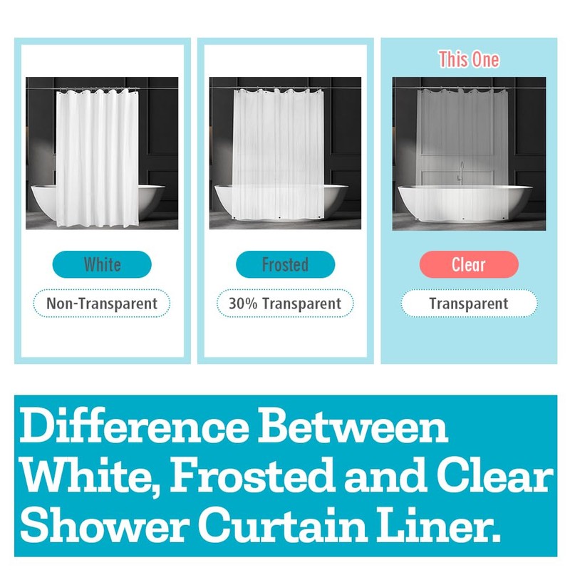 Ga-Geetopia Narrow Size - Thin PEVA Clear Plastic Shower Curtain