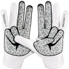 Grip Boost Peace Stealth 6 Boost Plus Football Gloves - White/Black - Size: Medium, Color: White/Black