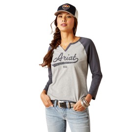 ARIAT Women's Split Neck - Heather Grey, X-Large