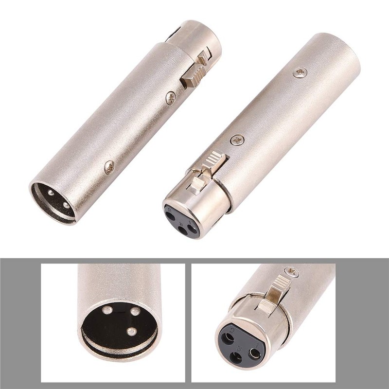 2 Pack 3 Pin XLR Male to Female Audio Microphone