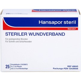 HANSAPOR steril Wound Dressing 6 x 7 cm Pack of 25