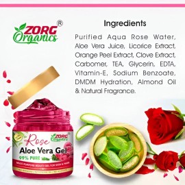 Unbranded 100% Pure Rose Aloe Vera Gel for Beautiful Skin & Hair (220 ml)