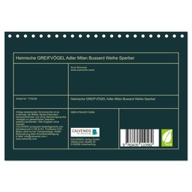 Heimische GREIFÖGEL Eagle Milan Bussard Weihe Sperber (Desk Calendar 2025 DIN A5 Landscape), CALVENDO Monthly Calendar