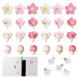JIEYUMAO Refrigerator Magnets, 24Pcs Flower Fridge Magnets, Resin Fridge Magnet for Refrigerator, Funny Fridge Magnet Whiteboard Magnets Fridge Decoration for Kitchen Home Office