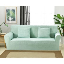 TMVOK Sofa Cover, 2 Seaters, Stretch, Scandinavian Style Sofa Cover, Elbow Included, Anti-Slip, Soft, Elastic Material, For Dogs and Cats, Scratch-Resistant, Includes 2 Cushion Covers, Super