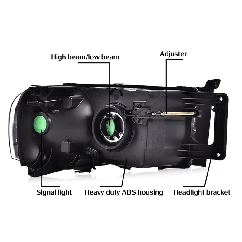 G-PLUS Headlights Assembly, Compatible with Dodge Ram 1500 2500 3500