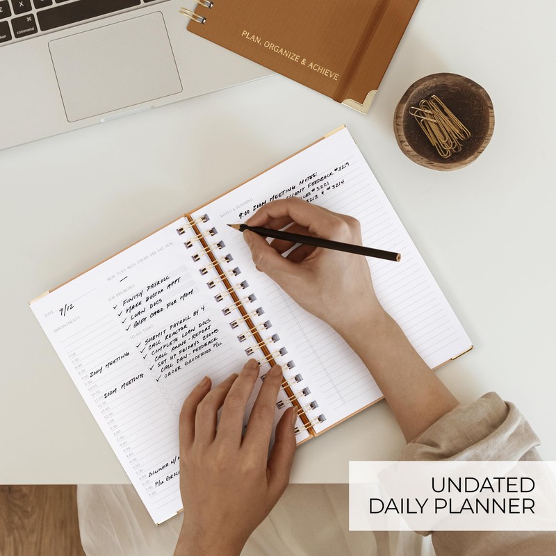 Aesthetic Daily Planner And Notebook With Hourly Schedule - Aesthetic