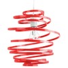 Modern Designer Vibrant Red Gloss Metal Double Ribbon Spiral Swirl
