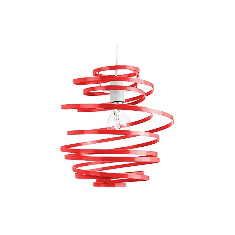 Modern Designer Vibrant Red Gloss Metal Double Ribbon Spiral Swirl
