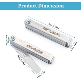 Youzzei 32 Blades Feeler Gauge, 0.02-1mm(0.0008-0.039 Inch) Dual Markered Feeler Gauge Imperial and Metric, Stainless Steel Feeler Gauges Metric for Guitar/Spark Plug/Piston Measure