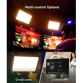 amaran Verge Bi-Color Edge-lit Rectangular Panel,26W Soft LED Video Light Adjustable CCT,APP Control Professional Studio Light for Streaming, Gaming Studio,Recording and Video Conferencing (White)