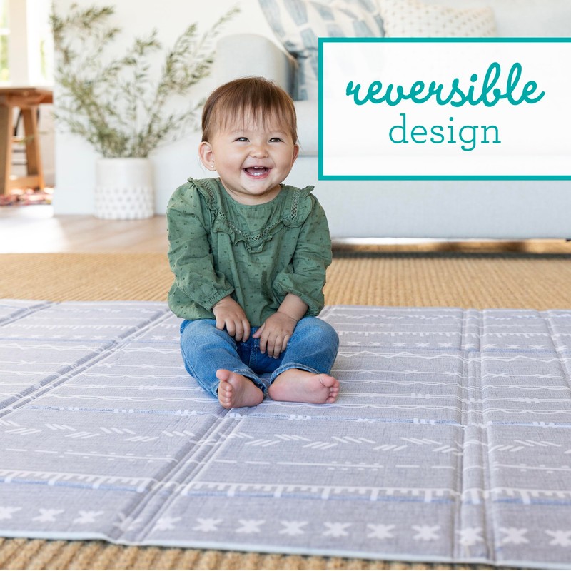 Infantino Foldable Soft Foam Play Mat, 57" Baby Mat for