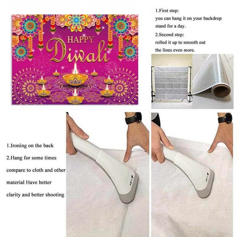 7x5FT Happy Diwali Photography Backdrop Indian Diwali Background Decorations for