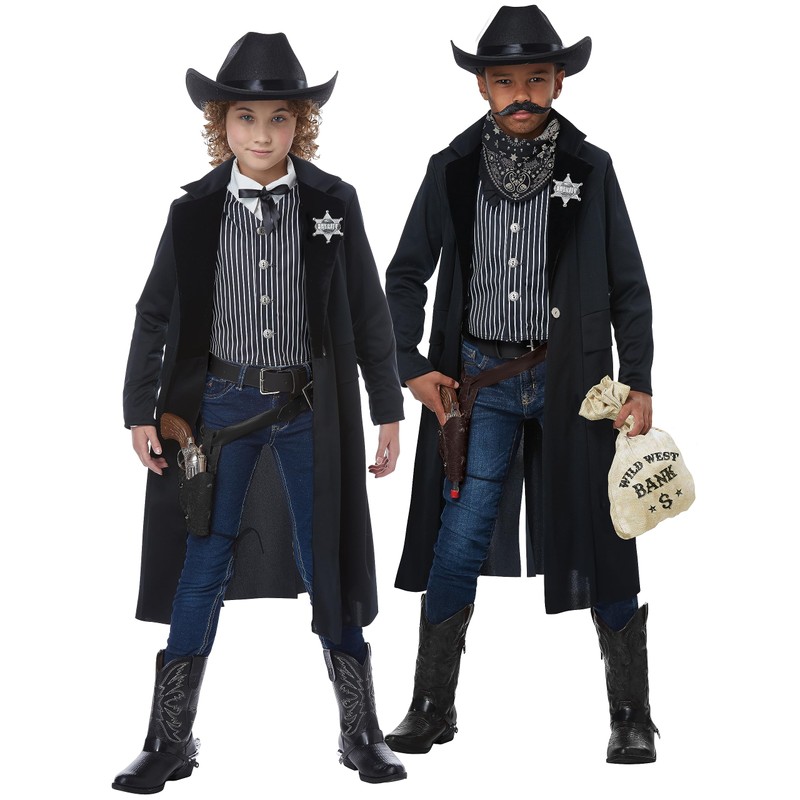 California Costumes Wild West Sheriff/Outlaw Child Costume Black/White