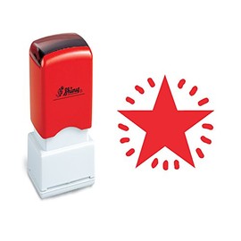 Red Shining Star Stamp. Great Craft Stamp or Teacher Stamp. 11mm. (HS014)
