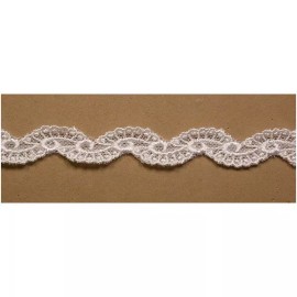 wrights Embroidered Lace 5/8" White Wavy 15 Yards