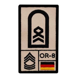 Warrant Officer Germany Army Rank Patch with Grade, German Flag, NATO Rank and US Rank, Stitched with Velcro
