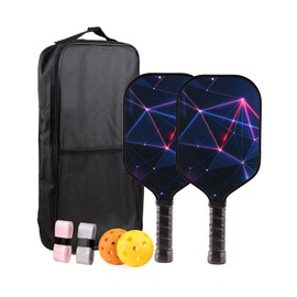 TADHG Phecda Fiberglass Pickleball Paddle Set of 2 – 8.4oz Rackets with Honeycomb Core Includes 4 Balls Carry Bag and Grip Tapes Ideal for Beginners, Family Fun, Casual Play and Indoor Outdoor Use