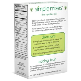 Simple Mixes Natural Lime Gelatin Mix, 3.0 oz (Pack of 6)