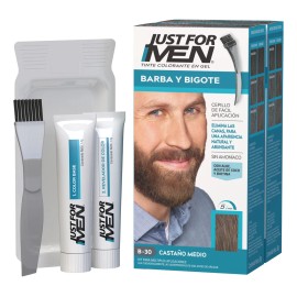 Tinte Just For Men En Gel Barba Y Bigote Castaño Medio 2pack