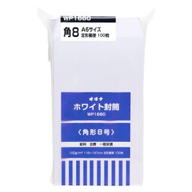 Okina WP210 White Envelopes, Rectangular No. 4, w/ Boxes, Pack of 100, 2.8 oz. (80 g)