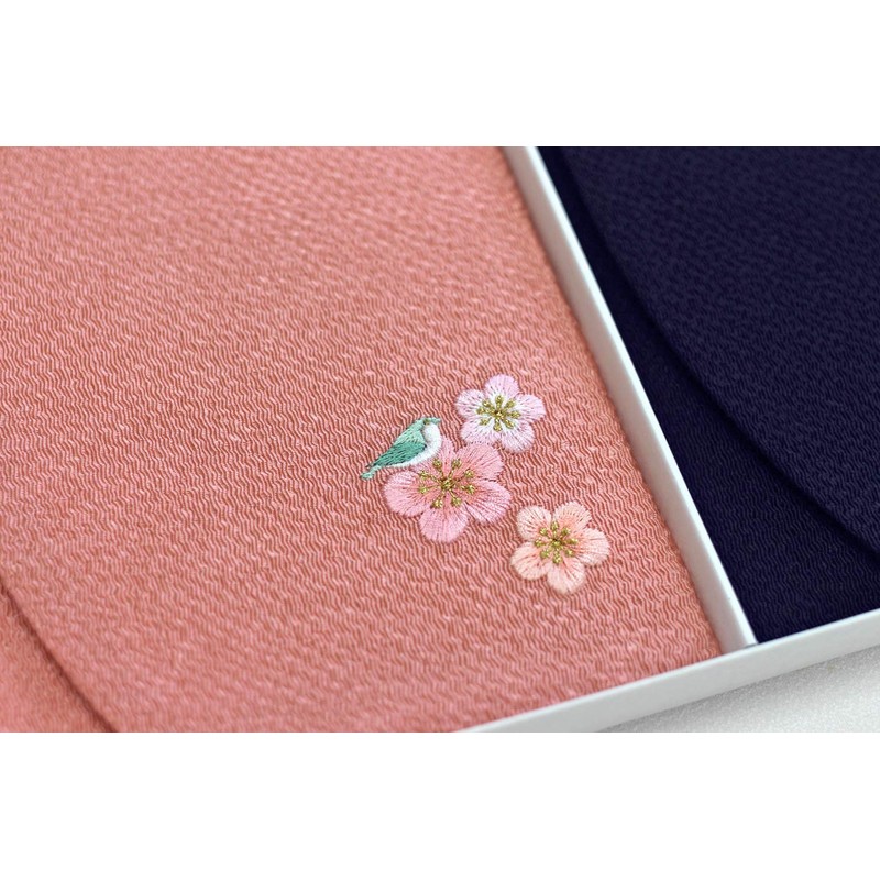 Crepe Reiki Japanese Embroidered Gold Seal Set (Plum / Orchid)
