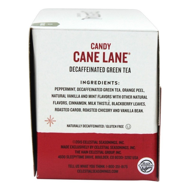 Candy Cane Lane Green Holiday Tea decaf 20 Tea Bags