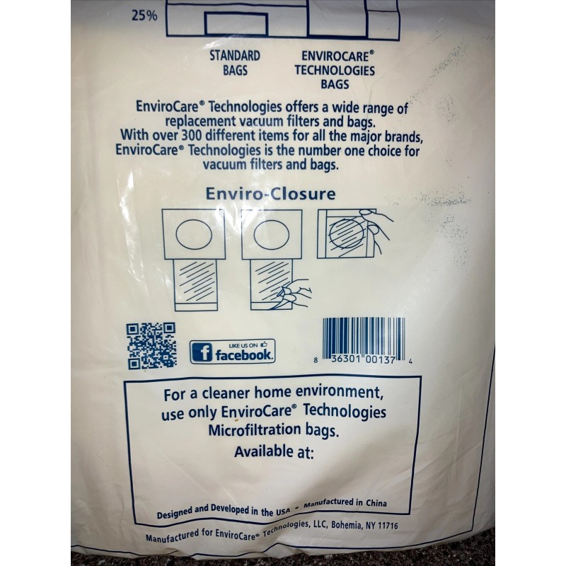 EnviroCare 3 Packs Kenmore Type C 5055, 50557 & 50558