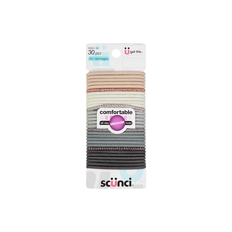 Scunci No Damage Comfortable All Day Medium Hold Elastics