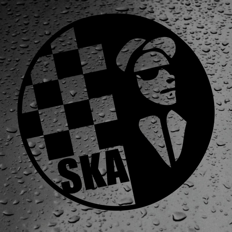 SKA Black Circle Two Tone MOD Rude Boy Decal Sticker