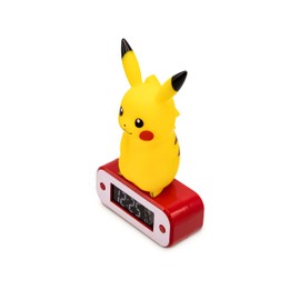 Teknofun - Pokémon Alarm Clock - Pikachu - Illuminated Retro Screen - Yellow - Digital Display - Programmable Alarm - LED Light - 3xAAA Not Included - USB